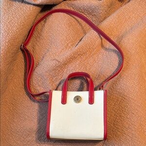 Tommy Hilfiger Red and Cream Mini Bag with Gold Hardware